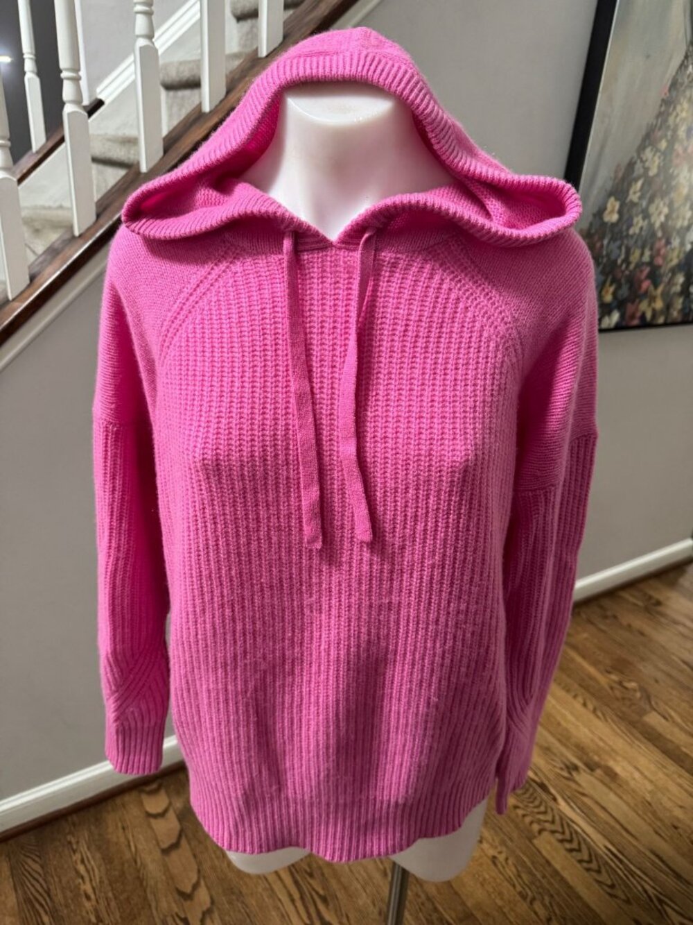 NWT 360 Cashmere 360Cashmere Hooded Knit Sweater Pink Size XS